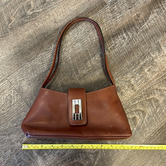T. Giorgio Italian Leather Handbag in Chestnut Brown - Picture 9 of 10